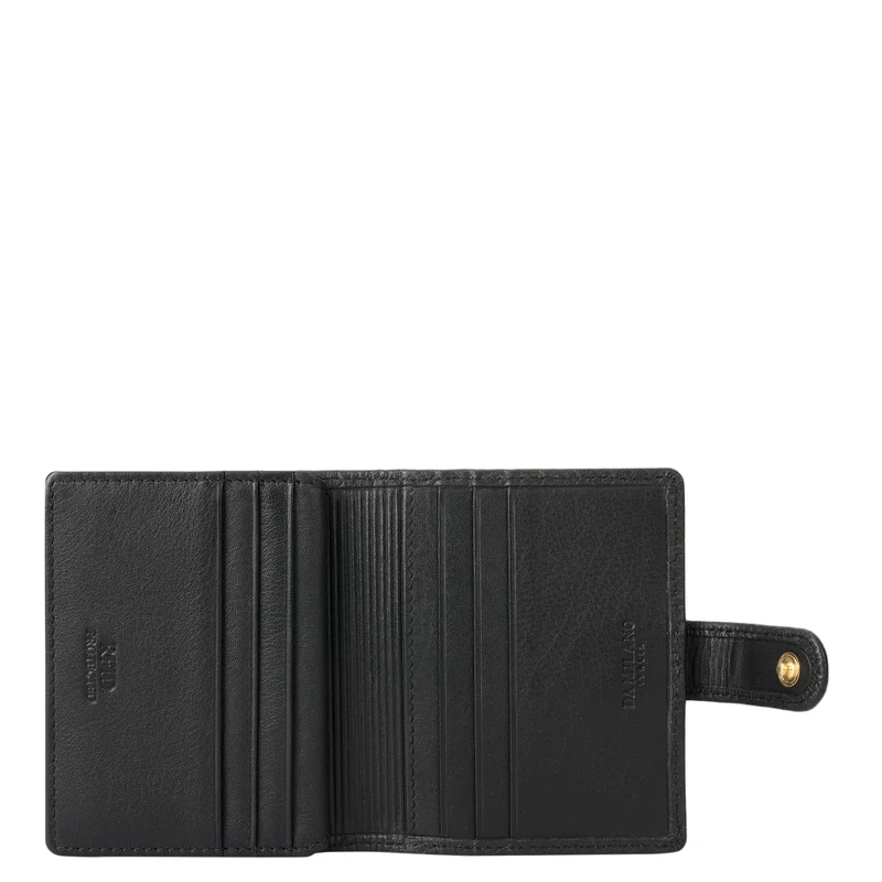 دا ميلانو Multi Slot Leather Card Case - Black